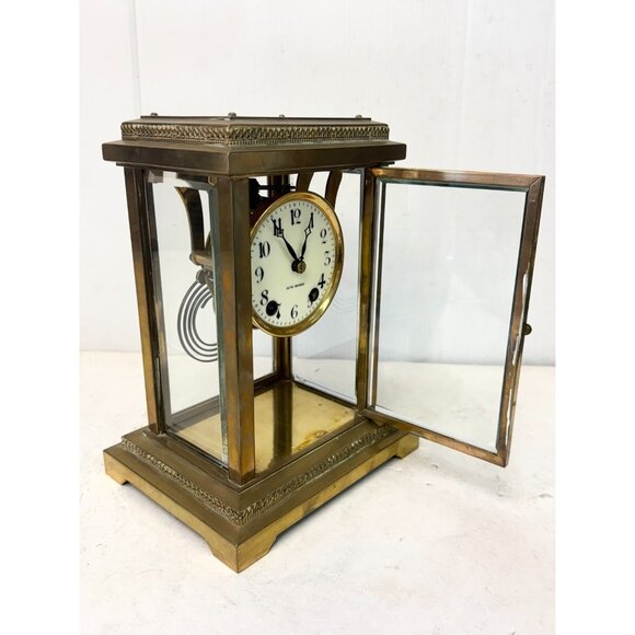 Antique Seth Thomas Crystal Regulator Mantle Clock - Picture 10 of 13